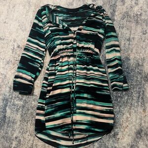 Apt. 9 Black and Teal Striped dress